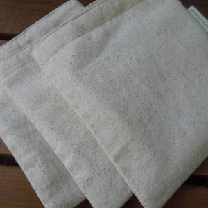 Three reusable sandwich bags - Plain and simple on natural unbleached cotton-gender neutral sandwich bags - waste free lunch - sandwich bags