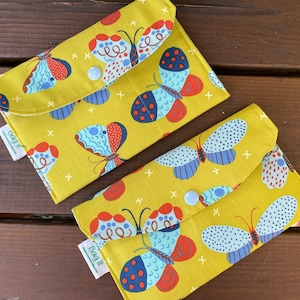 Privacy pouch - Sanitary pad holder - Sanitary pouch - Tampons holder - Phone, ear buds pouch -Two sizes to choose from - Butterflies