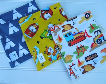 Kids, mainly boys,  reusable sandwich and snack bags - ON SALE -  Only one or two of each left, pick your favorite