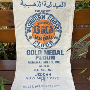 Vintage cotton flour sacks Old fashioned flour sack Original flour sacks Cotton flour sack Pillsbury, Gold Medal , King of Gold image 5