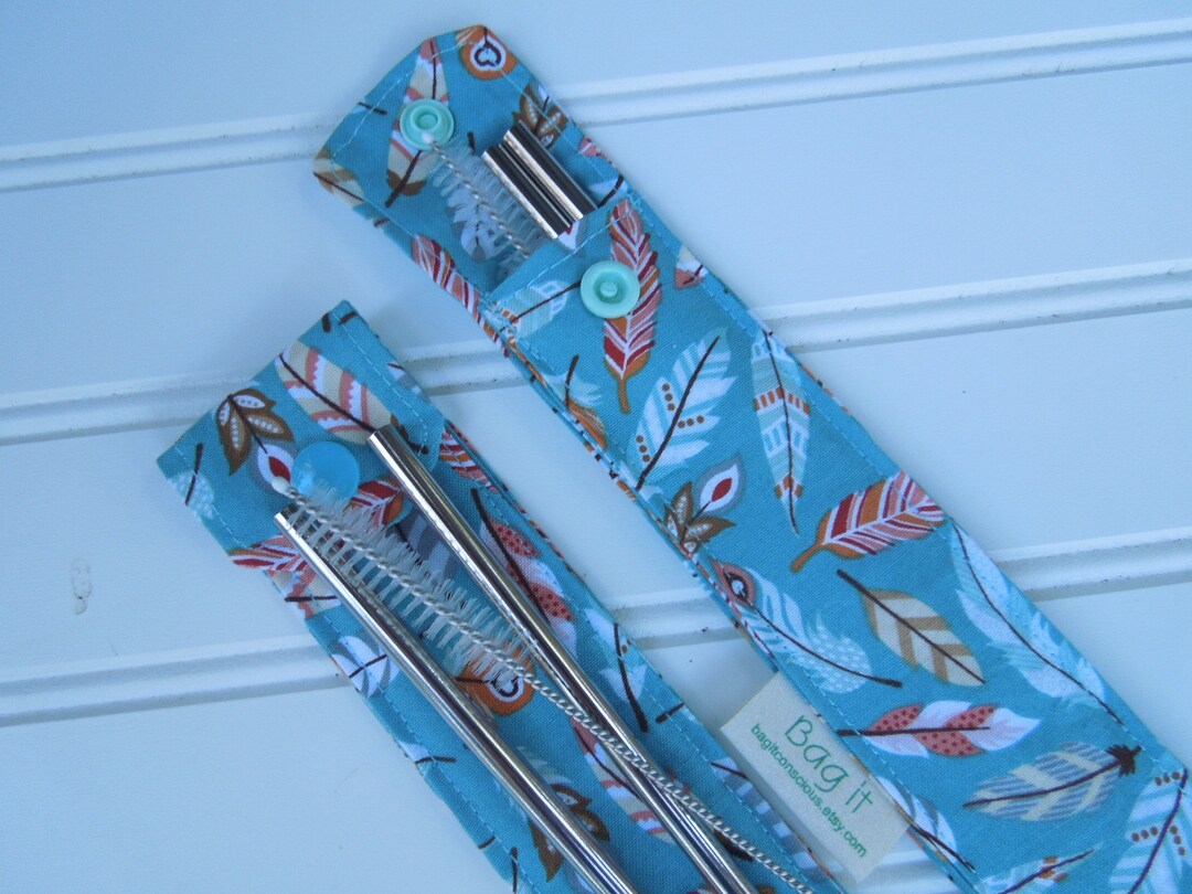 Pailles réutilisables en acier inoxydable Sachet de paille Etsy France