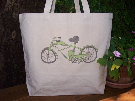 Canvas tote - Large canvas tote - Reusable shopping bag - Small canvas bag - Farmers market tote - Kids canvas bag - For the bike lovers