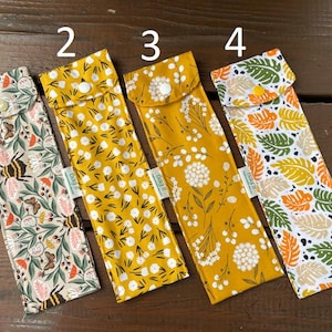Cutlery carrying pouch  - Picnic cutlery case - Flatware pouch - Regular size cutlery pouch - Straws, chopsticks, cutlery case - Utensils