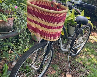 Cesta para bicicleta - Cesta Bolga - Cesta delantera grande para bicicleta - Cesta para césped - Cesta para bicicleta - Accesorio para bicicleta - Cesta para bicicleta femenina - Cesta para bicicleta
