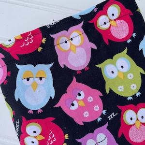 Reusable sandwich bags - Reusable snack bag - Fabric sandwich and/or snack bags set -  Eco lunch bags -  Zero waste lunch bags - Owls
