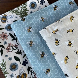 Reusable sandwich bags Reusable snack bag Reusable bags set Zero waste lunch bags Sandwich and/or snack bags Save the bees image 2