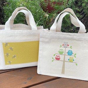 Small canvas tote - Reusable gift bag - Kids tote - Lunch bag - LAST ONES, this bag has been discontinued - pls read description