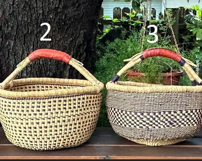 African basket - XL market basket - Bolga basket - farmers market basket - Picnic basket -  fairly traded basket - harvest basket -