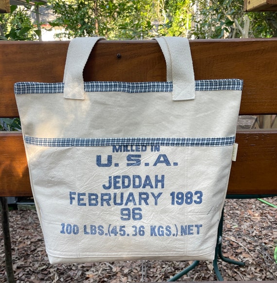 Vintage Cotton Flour Sack Tote - Old Fashioned Flour Sack - Flour 