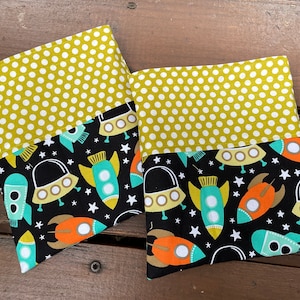 Reusable sandwich bags - Reusable snack bag - Gender neutral sandwich bags - Zero waste lunch bags - For the kids sandwich bag -  Spaceships