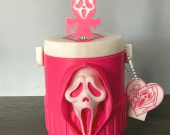 Soporte para latas de 355 ml con tapa, pajita y abrelatas / Regalo de terror impreso en 3D