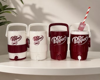 Retro Cherry Soda Can Cooler  12 oz Can Holder - 3D Printed Can Holder with Can Opener & Straw Topper - Soda Lover - Gift - Handmade