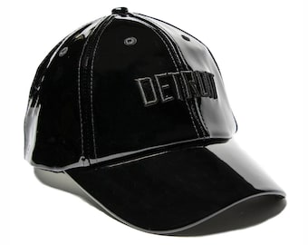 Detroit black vinyl baseball cap