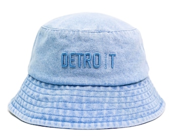 Detroit blue denim bucket hat
