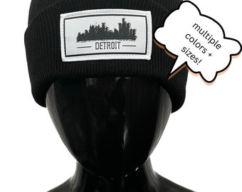 Detroit 313 skyline beanie with or w/o pom