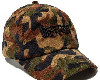 Detroit corduroy camouflage baseball cap