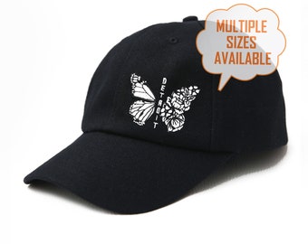 Detroit black butterfly baseball cap