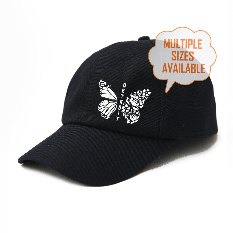 Detroit black butterfly baseball cap image 1