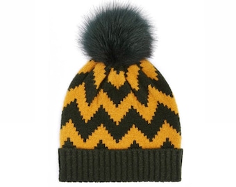 Green Bay Packers inspired pom beanie