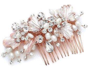 pearl and crystal hair comb