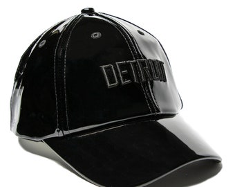 Detroit black vinyl baseball cap