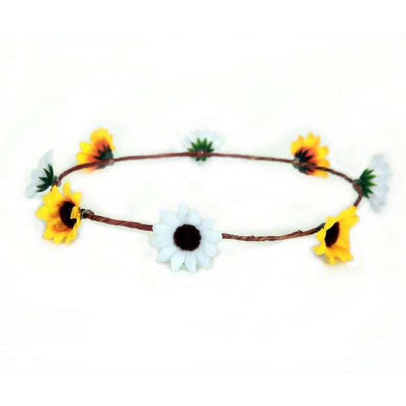 sunflower flower crown halo wreath headband image 2