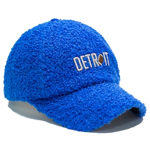 Detroit Lions football inspired blue teddy baseball cap