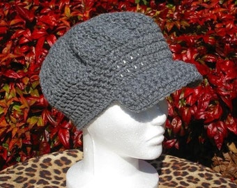 Instant Download PDF CROCHET PATTERN Newsboy Cap Beanie, Teen to Adult, Hatband Circumference 20 inches Digital Pattern