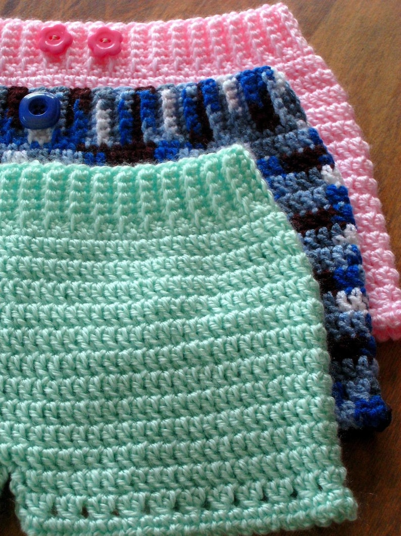 PDF PATRON AU CROCHET, Couvre-couches, Tailles 0 à 3 mois, 3 à 6 mois, 6 à 9 mois, Bloomers bébé, Short bébé, Téléchargement immédiat image 3