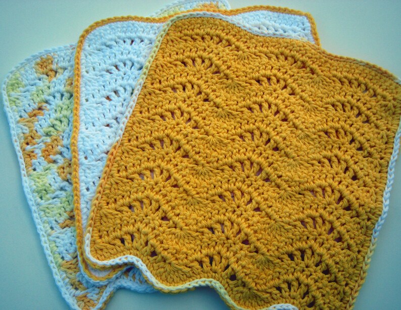 Instant Download PDF Crochet Pattern Eyelet Waves Dishcloth - Etsy