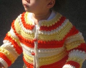 Instant Download PDF CROCHET PATTERN, Country Cardigan (Unisex) sizes 6-9 months, 12 months, and 24 months Digital Pattern