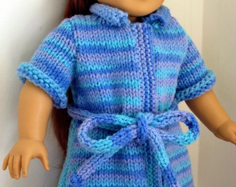 Doll Bath Robe Knitting Pattern: Fits 18" American Girl Dolls (PDF Pattern)