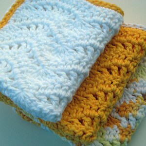 Instant Download PDF Crochet Pattern, Eyelet Waves Dishcloth Washcloth Wavy Shower Rag Dish Towel