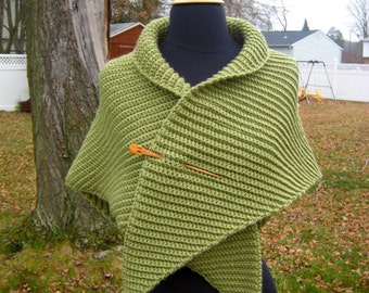 Crochet Ribbed Shawl Pattern: Women's Triangular Wrap (PDF Pattern)
