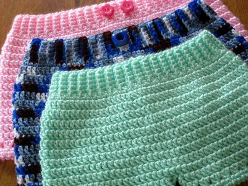 PDF PATRON AU CROCHET, Couvre-couches, Tailles 0 à 3 mois, 3 à 6 mois, 6 à 9 mois, Bloomers bébé, Short bébé, Téléchargement immédiat image 1