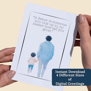 Vater und Sohn Grußkarte | Druckbare Vatertagskarte | Geburtstagskarte für Papa | Sofortdownload | Digital Dad Karte | Sentimentale Karte