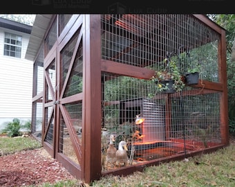 Large Walk-In Chicken Run Plans – DIY Luxury Enclosure for 1-20 chickens - large chicken coop plans duck coop build plans large chicken run