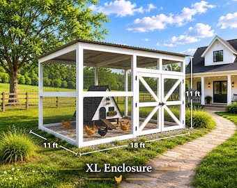 Large Walk-In Chicken Coop Plans – DIY Luxury Enclosure for 1-20 Chicken Cage Large Chicken Run Plans - large Chicken Coop with Run Plans