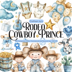Schattige babyjongen cowboy clipart PNG wilde westen clipart baby jongen westerse kinderkamer clipart woestijn clipart Saloon cactus zadel clipart Rodeo Prince