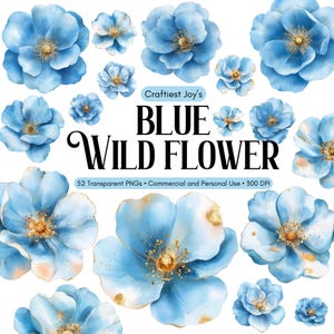 Imágenes prediseñadas de flores azules, acuarelas florales, gráficos de flores para baby shower, imágenes prediseñadas de flores azules para invitación de boda azul y dorada, ramo romántico