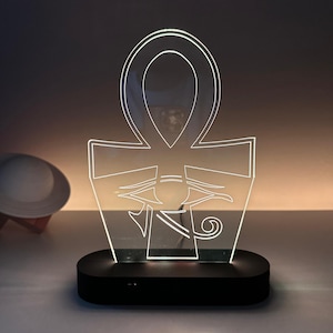 Egyptian Ankh Eye ofHorus 3D Night Light, Ancient Egyptian Symbol Led Light, Third Eye Neon Light, Mythological Home Decor, Mythology Decor