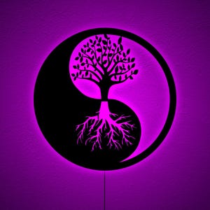 Meditation Tree of Life Wall Light, Meditation Wall Decor, Yoga Studio Wall Art, Spiritual Decor, Gift for Her, Christmas Birthday Xmas Gift