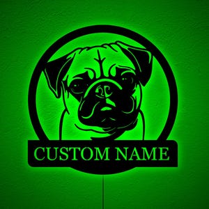 Customizable French Bulldog Wall Decor, Illuminated Dog Animal Sign, Kid Nursery Pet Decoration, Pet Owners Christmas Gift, Pet Shop Decor