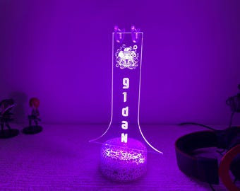 Custom GamerTag Headphone Stand-RGB Light Headset Holder Engraved with Name-Perfect for Gaming Decor-Gamer Kid Room Decor-Gamer Xmas Gift