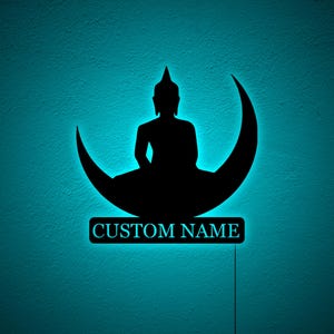 Custom Buddha RGB LED Wall Light, Meditation Room Wall Art, Buddhism Decoration, Buddhist Yoga Studio Decor, Gift for Her, Spiritual Crafts