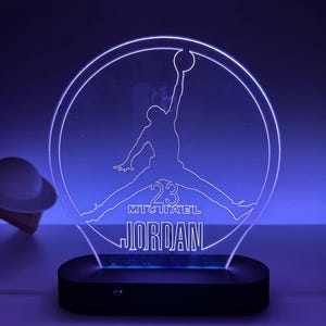 Jordan 3D Night Light, Gift for Jordan Fans, Basketball Players RGB Led Lamp, Jordan Fans Desk Lamp, Kids Boys Bedside Lamp, Xmas Gift