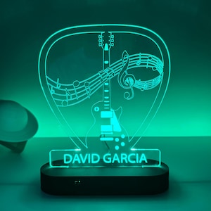 Custom Guitar Instrument 3D Night Light, Guitar Player Desktop Lamp, Kids Boys Bedside Table Lamp, Christmas Birthday Xmas Music Lover Gift