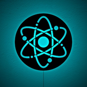 Atomic RGB LED Wall Light, Atom Illuminated Wall Art, Chemical Wall Sign, Chemistry Teacher Gift, Teachers&#39; Day Gift, Scientific Xmas Gift