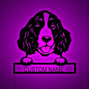 Decoración de pared personalizable para perros, letrero iluminado con forma de perro, decoración para guardería infantil, regalo de Navidad para dueños de mascotas, decoración de tienda de mascotas