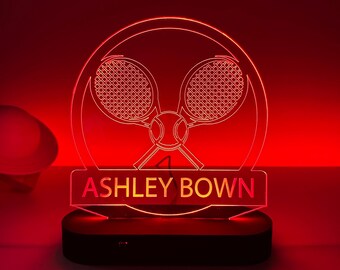 Personalized Tennis 3D Night Light, Tennis Players Name Light, Kids Boys Led Lamp, Christmas Birthday Gifts,Gaming Room Light,Christmas Gift